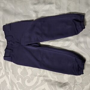 Girls Youth Medium Navy Blue Mizuno Performance Softball Pants